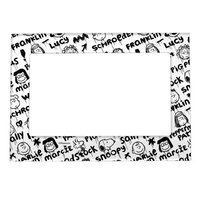 Peanut Characters Graffiti Pattern Magnetic Frame (Front)