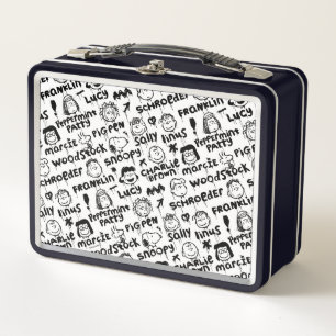 Peanut Characters Graffiti Pattern Metal Lunch Box