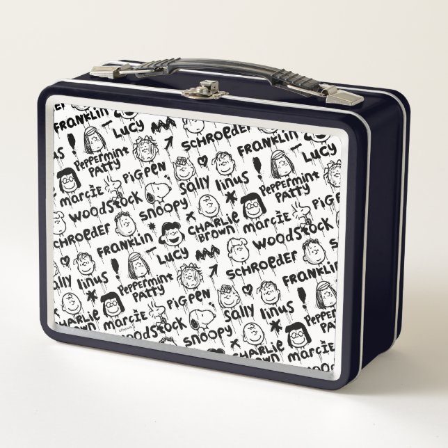 Peanut Characters Graffiti Pattern Metal Lunch Box (Front)