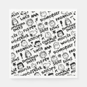 Peanut Characters Graffiti Pattern Napkins