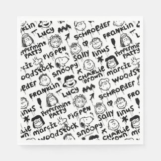Peanut Characters Graffiti Pattern Napkins