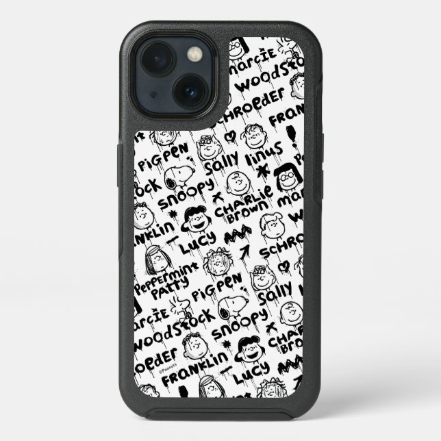 Peanut Characters Graffiti Pattern Otterbox iPhone Case (Back)