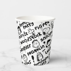 Peanut Characters Graffiti Pattern Paper Cups