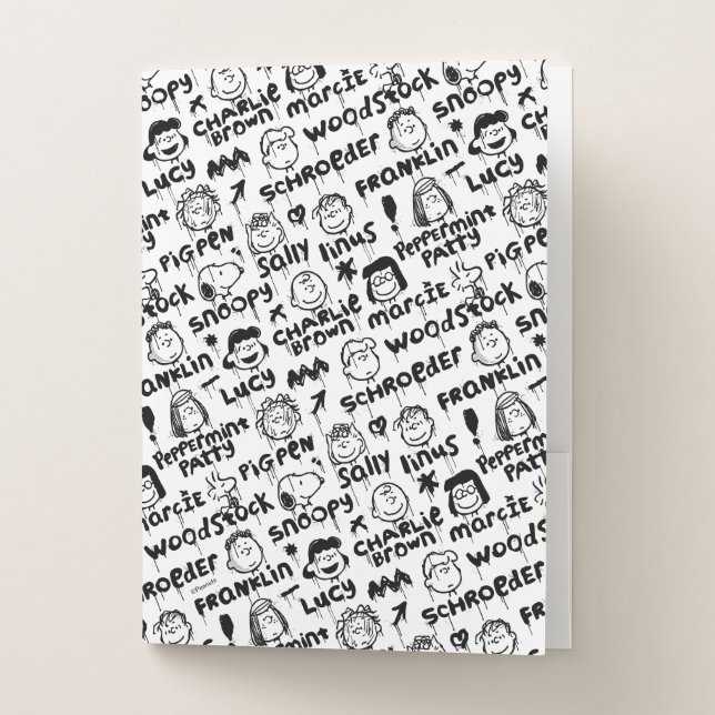 Peanut Characters Graffiti Pattern Pocket Folder (Front)