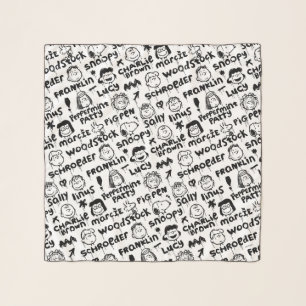 Peanut Characters Graffiti Pattern Scarf