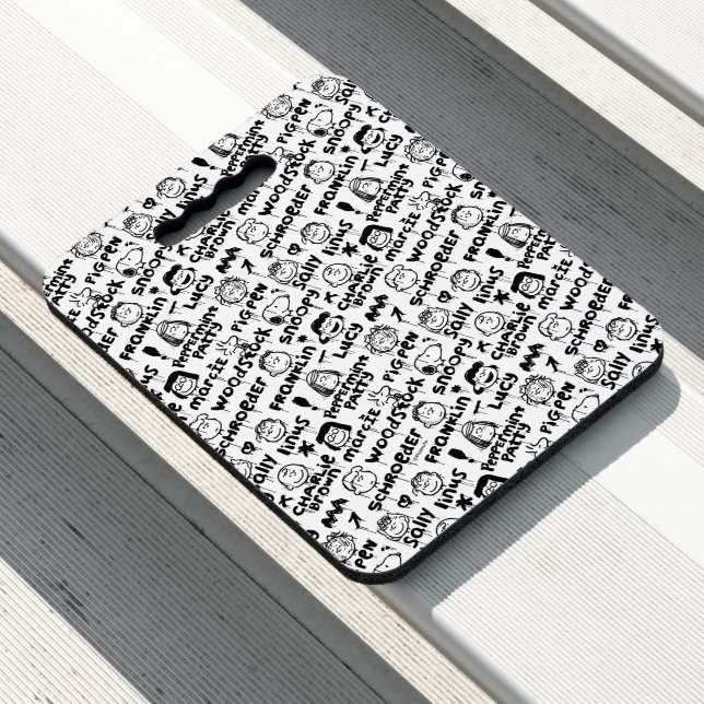 Peanut Characters Graffiti Pattern Seat Cushion (In Situ)