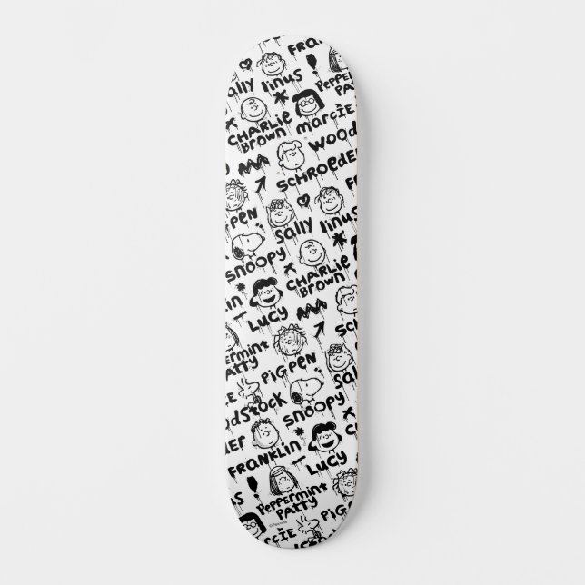 Peanut Characters Graffiti Pattern Skateboard (Front)