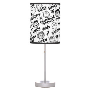 Peanut Characters Graffiti Pattern Table Lamp