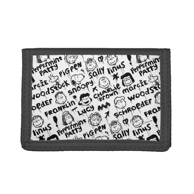 Peanut Characters Graffiti Pattern Tri-fold Wallet (Front)