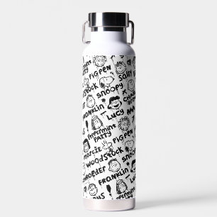 Peanut Characters Graffiti Pattern Water Bottle
