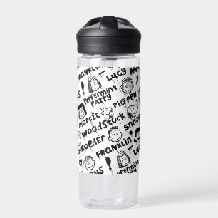 Peanut Characters Graffiti Pattern Water Bottle