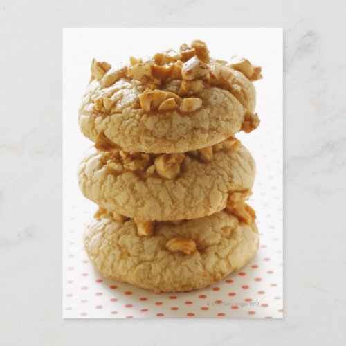 Peanut cookies in a pile postcard