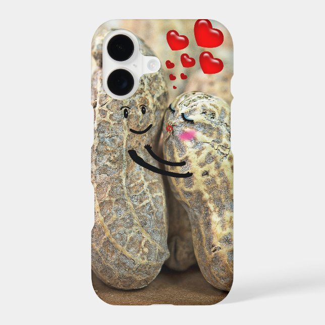 Peanut Couple Hugging with Red Hearts Case-Mate iPhone Case (Back)