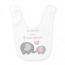 Peanut Elephant Baby Bib Pink & Gray Peanut Elephant Baby Bib Pink & Gray