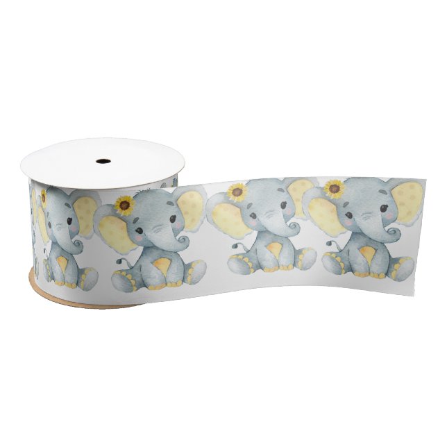 Peanut Elephant Satin Ribbon Spool Pink Bow (Spool)