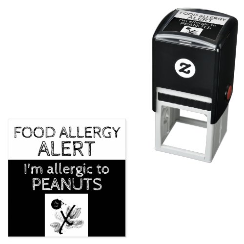 Peanut Food Allergy Alert Self_inking Stamp