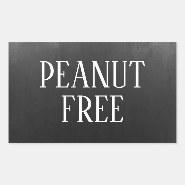 Peanut Free Allergy Safe Culinary Rectangular Sticker (Front)