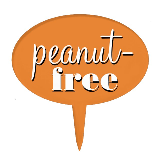 Peanut Free Allergy Safe Culinary Sign Cake Topper (Front)