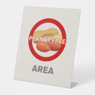 Peanut Free Area Customized Food Allergy Alert Pedestal Sign