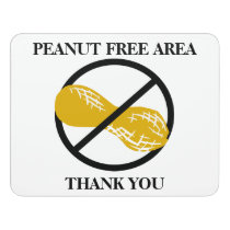 Peanut Free Area Nut Free School Customizable Door Sign