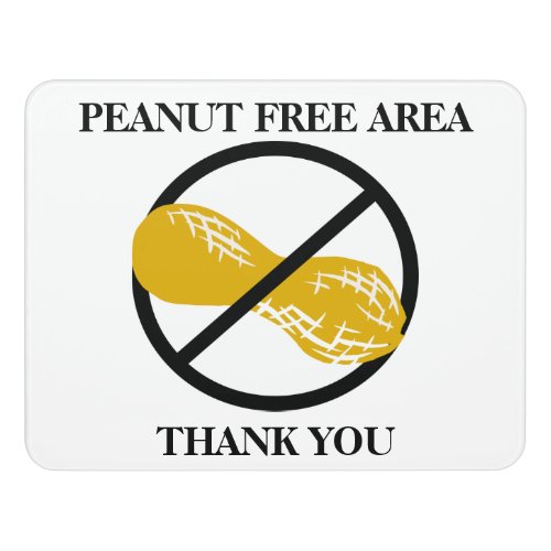 Peanut Free Area Nut Free School Customizable Door Sign