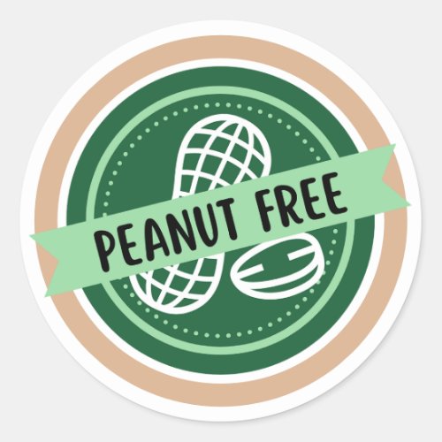Peanut Free Classic Round Sticker