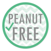 Peanut Free Green Allergen Free Classic Round Sticker