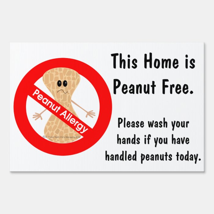 Peanut Free Home Sign