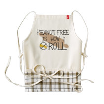 Peanut Free Is How I Roll Allergy Free Chef Bakers Zazzle HEART Apron