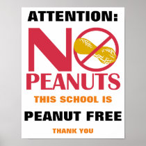 Peanut Free School Sign for School or Daycare