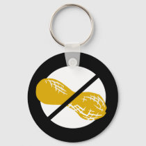 Peanut Free Symbol Black No Peanuts Allergy Kids Keychain
