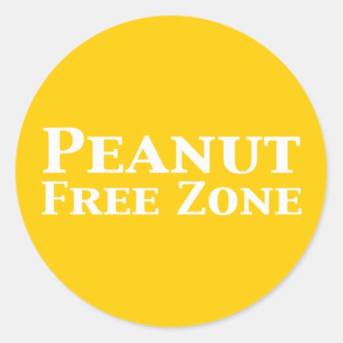 Peanut Free Zone Gifts Classic Round Sticker
