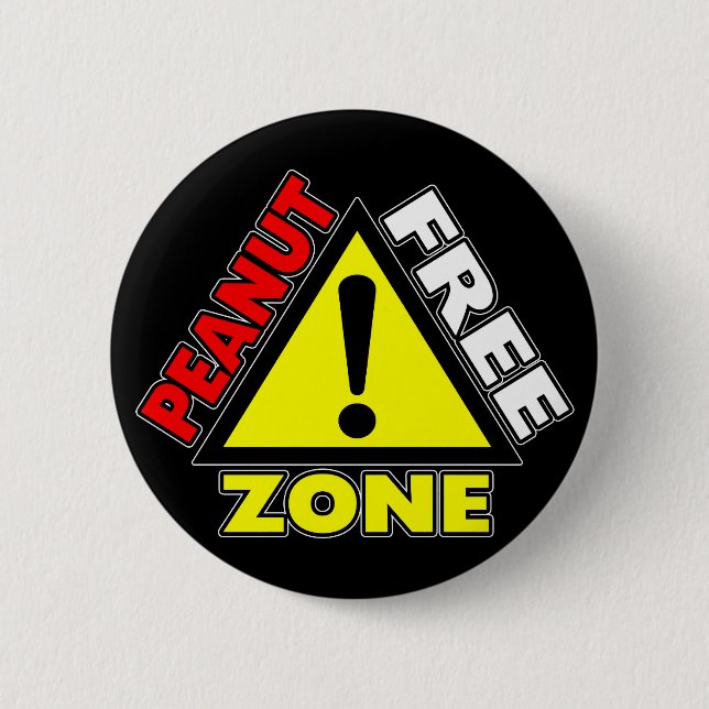 Peanut Free Zone (Peanut Allergy) Button (Front)