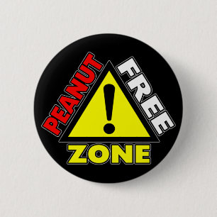 Peanut Free Zone (Peanut Allergy) Button