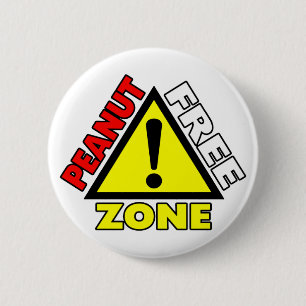 Peanut Free Zone (Peanut Allergy) Pinback Button