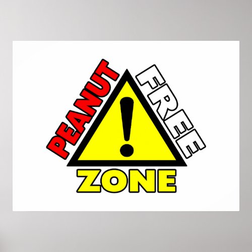 Peanut Free Zone Peanut Allergy Poster