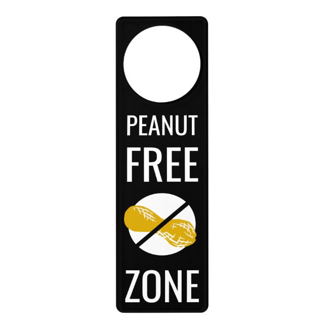Peanut Free Zone Sign No Peanuts Allowed (Front)