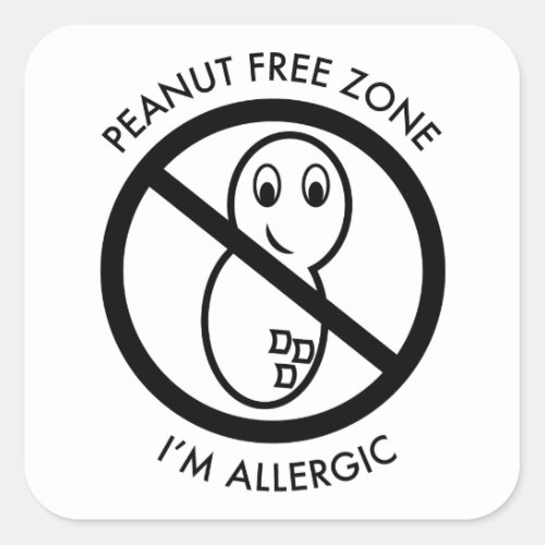 Peanut Free Zone Sticker set of 6