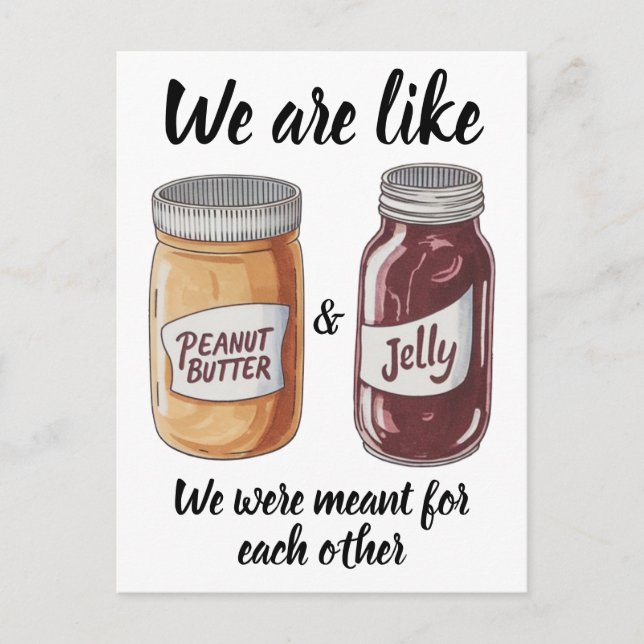 Peanut jar with jelly jar anniversary  postcard (Front)
