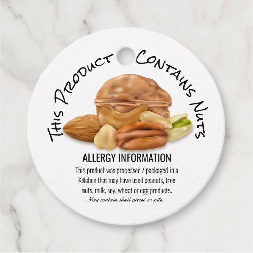 Peanut Nut Allergy Warning Information Product Favor Tags
