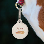 Peanut Pet Tag<br><div class="desc">A pet tag for your dog, your cat or any pet with peanuts illustration on a light brown background. Personalize it with a name and a phone number: it will be a perfect gift for an animal arriving in its new home!</div>