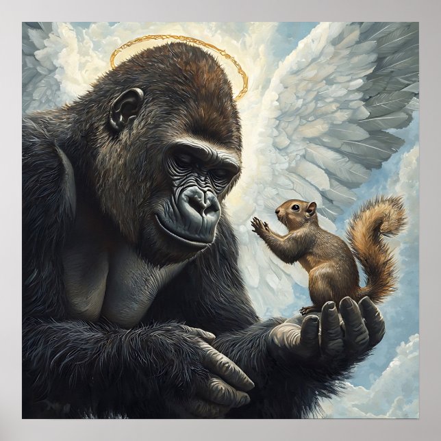 Peanut the Squirrel and Harambe Meet in Heaven Poster (Front)