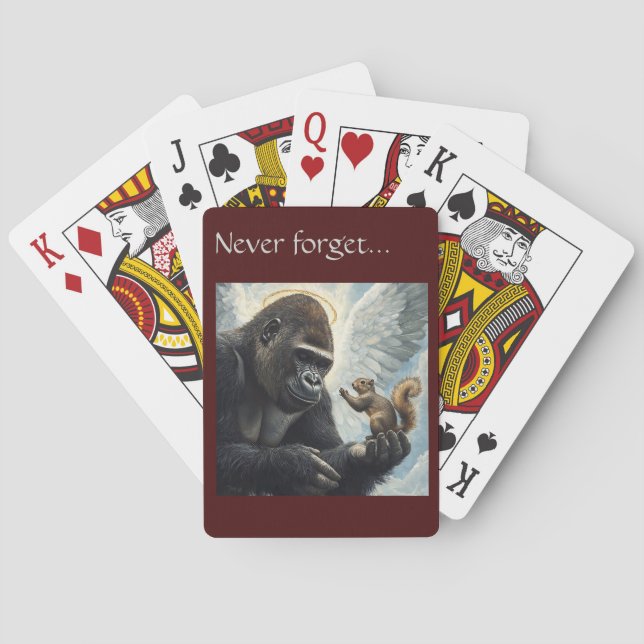 Peanut the Squirrel and Harambe Never Forget  Poker Cards (Back)
