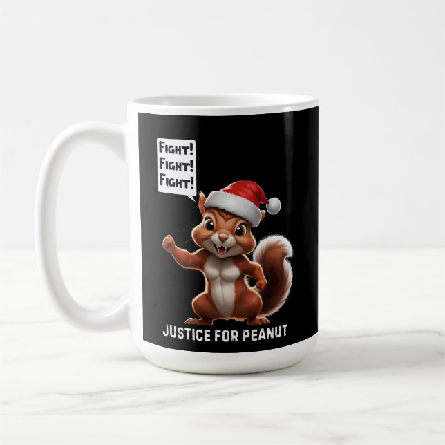Peanut the Squirrel Christmas Funny Conservative Coffee Mug (Left)