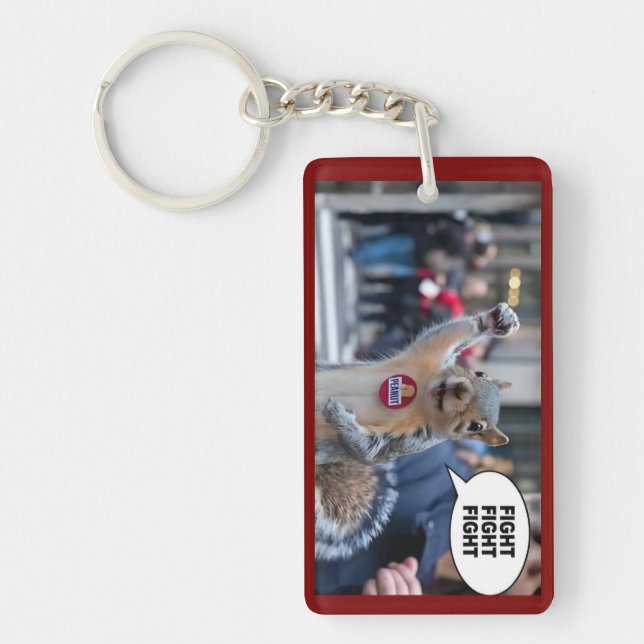 Peanut the Squirrel Funny Conservative MAGA Keychain (Front)