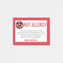Peanut Tree Nut Allergy Alert Restaurant Custom Post-it Notes