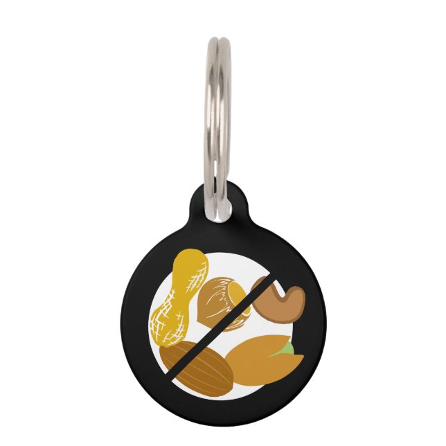 Peanut & Tree Nut Allergy Kids Emergency Contact Pet Name Tag (Front)