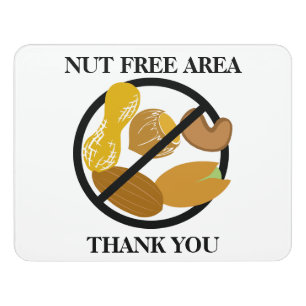 Peanut & Tree Nut Free Area Nut Free School Door Sign
