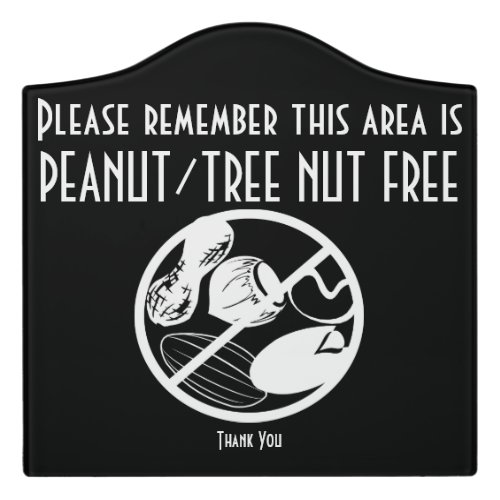 Peanut Tree Nut Free Area Nut Free Zone Custom Door Sign