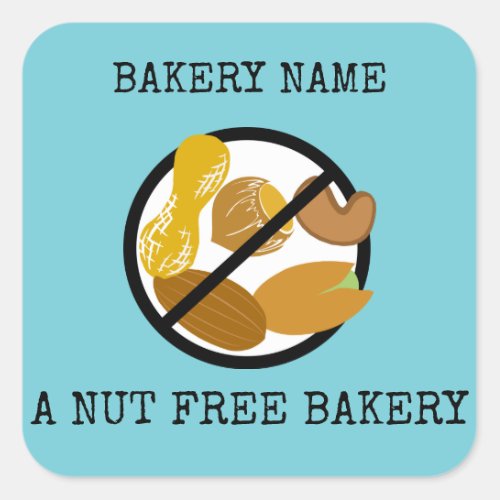 Peanut Tree Nut Free Bakery Label Custom Color